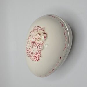 Ceramic Egg Trinket Dish Vintage Handpainted Easter Decor